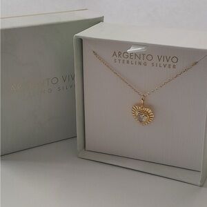 Argento Vivo 925 Sterling Silver Cubic Zirconia Heart Pendant Necklace